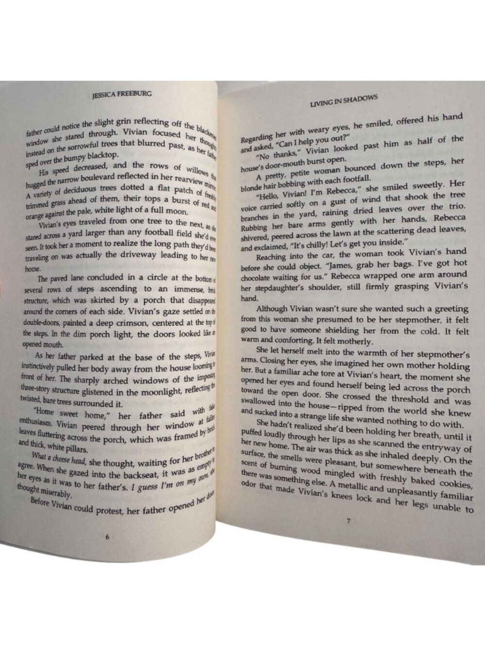 "Living In Shadows" By Jessica Freeburg Signed Paperback 2015 Clean Reads Novel - Picture 8 of 11
